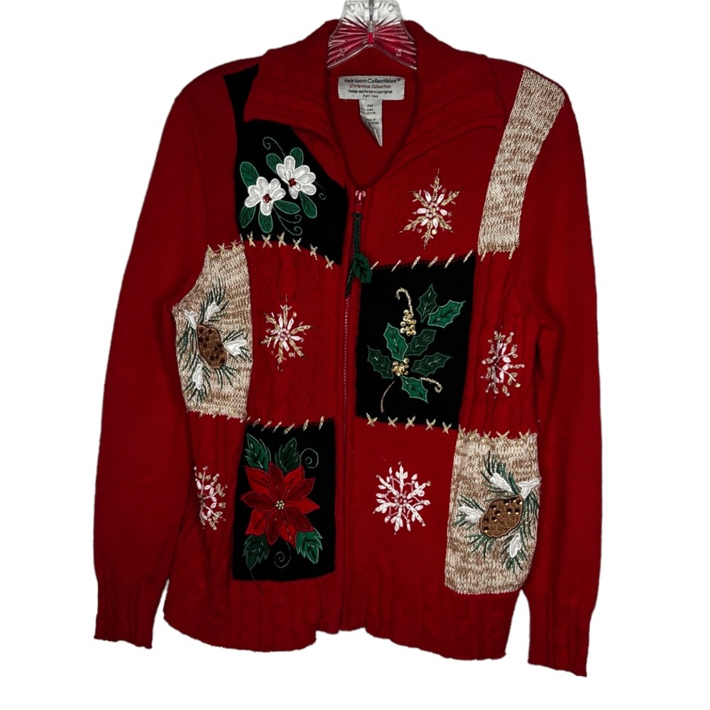 Vintage Heirloom Collectibles Christmas Cardigan Sweater